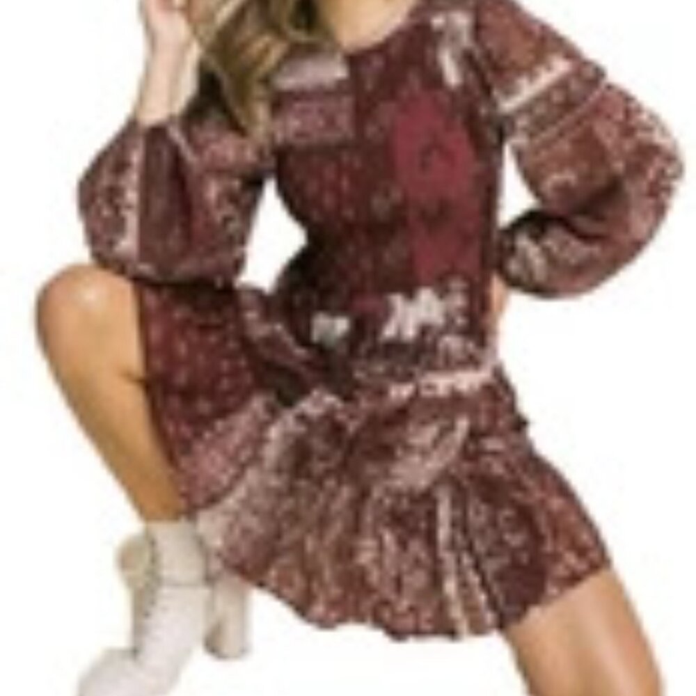 FLYING TOMATO BOOT BARN L VINTAGE PAISLEY PRAIRIE WESTERN PATCHWORK ROMANTIC GEM - Picture 5 of 15